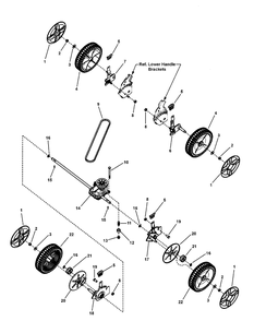 Transmission And Wheel Group Diagram and Parts List for 7800661-BTPD22625 2010 Briggs and Stratton Lawn Mower
